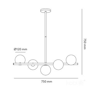 Suspension GLOBE ELEGANCE OR S5 5xG9 Kobi Design