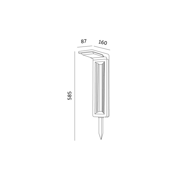 Title du produit en français : "Poteau de jardin solaire LED SPIKE 6500K IP44 LED2B