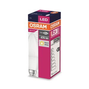 Ampoule bougie Osram LED VALUE CLB 4,9W E14 mate - lumière chaude