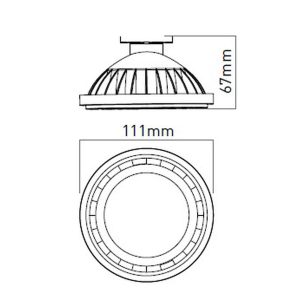 Ampoule LED AR111 G53 A-G 12,5W 100lm/W 120° 4000K blanc
