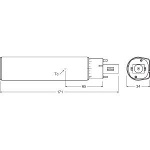 Ampoule LED DULUX D EM 10W/840 G24d-3 230V lumière neutre