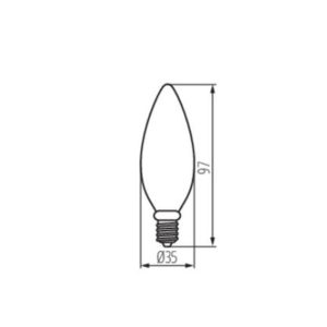 Ampoule LED filament en forme de bougie E14 4,5W 100lm/W C35 lumière chaude