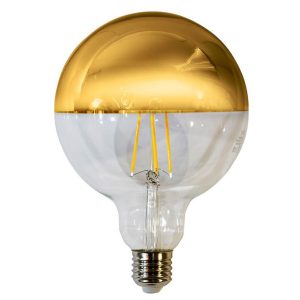 Ampoule LED GLOB filament miroir G125 E27 7W 3000K dorée