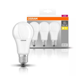 Ampoule LED OSRAM BASE CLAS E27 13W 2700K lumière chaude, lot de 3