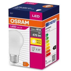 Ampoule LED VALUE Classique E27 4,9W 2700K lumière chaude