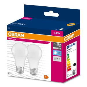 Ampoules LED VALUE Classic E27 10W 105lm/W 4000K neutre, paquet de 2 pièces