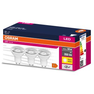Ensemble de trois ampoules LED VALUE PAR16 50 60° 4.5W/3000K GU10