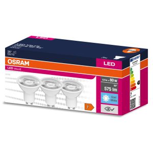 Ensemble de trois ampoules LED VALUE PAR16 80 36° 6,9W/4000K GU10
