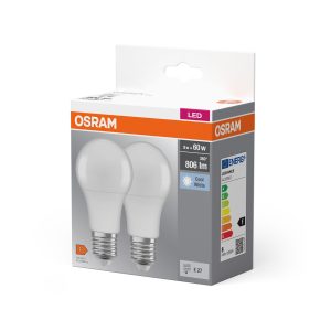 Lot de 2 ampoules LED BASE CLASSIC A 8,5W 840 Opalescentes E27