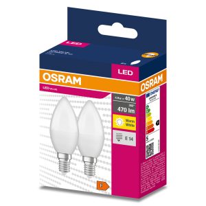 Lot de 2 ampoules LED CLASSIC B 40 4,9W/2700K E14