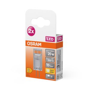 Lot de 2 ampoules LED PIN 12V 1.8W 827 clair G4