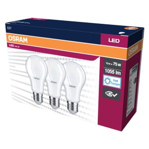 Lot de 3 ampoules LED VALUE CLASSIC A 75 10W/6500K E27