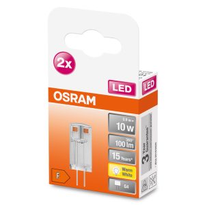 Lot de deux ampoules LED PIN 12V 0,9W 827 Claires G4