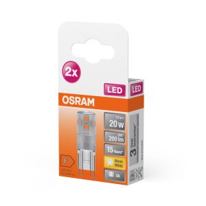 Lot de deux ampoules LED PIN G9 1.9W 827 transparentes G9