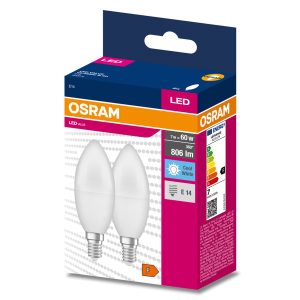Lot de deux ampoules LED VALUE CLASSIC B 60 7.5W/4000K E14