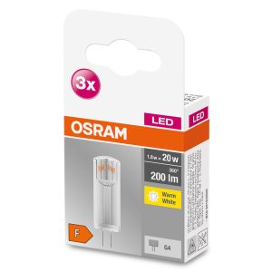 Lot de trois ampoules LED BASE PIN G4 12V 1.8W 827 Claire G4