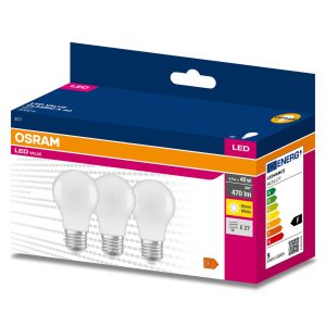 Lot de trois ampoules LED VALUE CLASSIC A 40, 4.9W/3000K, culot E27