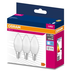 Lot de trois ampoules LED VALUE CLASSIC B 40 4.9W/4000K E14