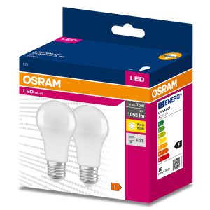 Pack de deux ampoules LED CLASSIC A 75 10W/3000K E27