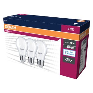 Pack de trois ampoules LED VALUE CLASSIC A 40 GEN4 4.9W/6500K E27