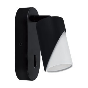 Applique de lecture au-dessus du lit avec interrupteur ZEBRA GU10 noir et blanc