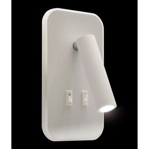 Applique murale de lecture pour chambre à coucher OTELLO 6W+3W blanc rectangulaire