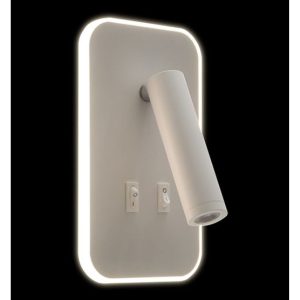 Applique murale de lecture pour chambre à coucher OTELLO 6W+3W blanc rectangulaire