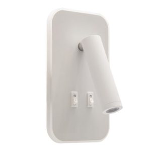 Applique murale de lecture pour chambre à coucher OTELLO 6W+3W blanc rectangulaire