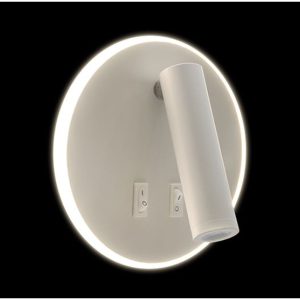 Applique murale de lecture pour chambre à coucher OTELLO 6W+3W blanche