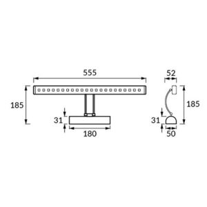 Applique murale de salle de bain au-dessus du miroir BRENA LED 6W satinée