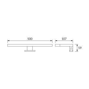 Applique murale de salle de bain DOLI LED 50 cm 9W 700 lm 4K IP44 chromée