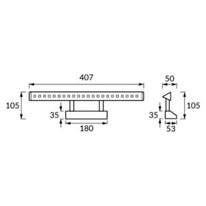 Applique murale de salle de bain pour miroir RITON LED 4W en finition satinée