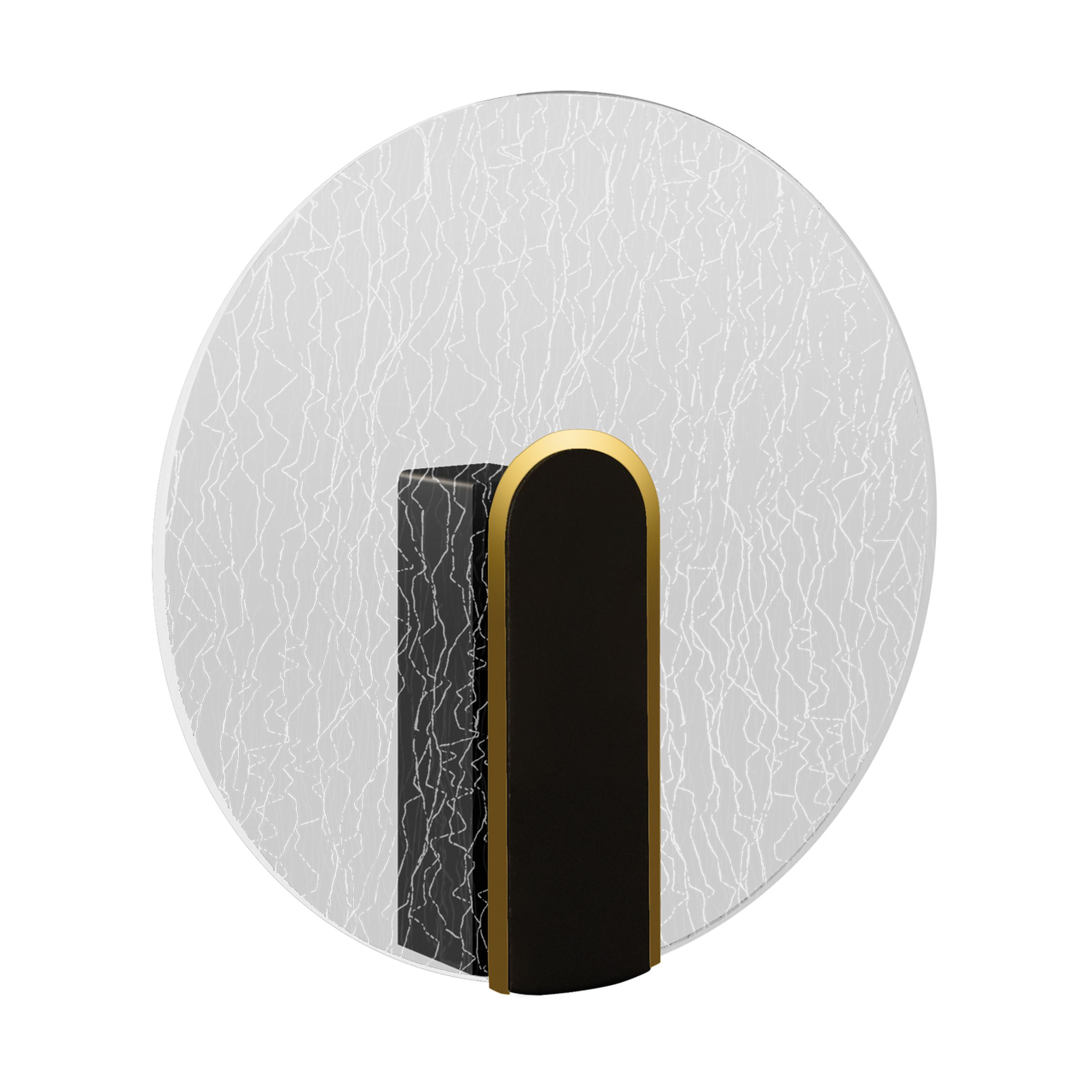 Applique murale décorative en verre glamour ronde MORIS 6W 4K noir