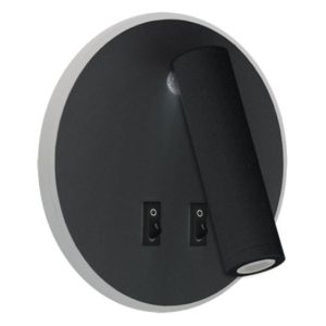 Applique murale lampe de lecture pour chambre à coucher OTELLO 6W+3W noir