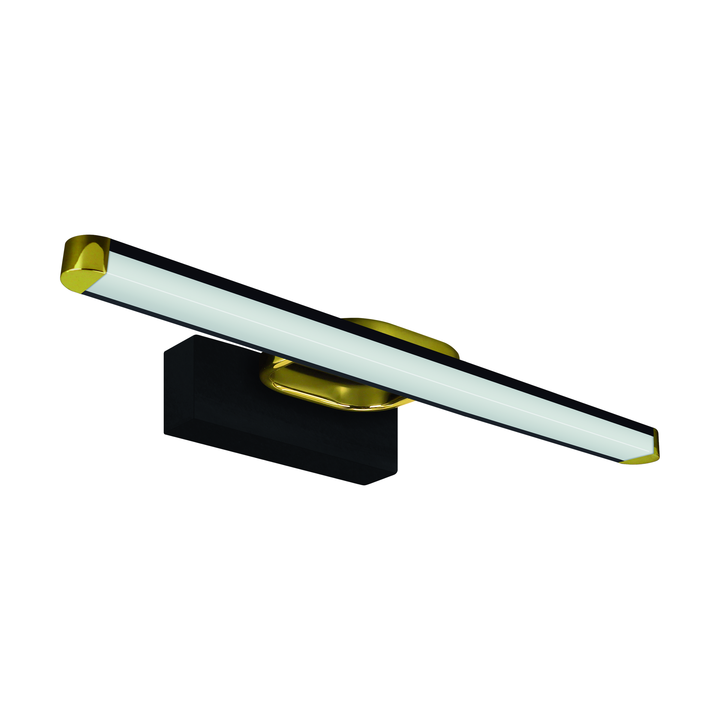 Applique murale LED glamour noire PRYMUS 7W 43cm 4K pour salle de bain au-dessus du miroir