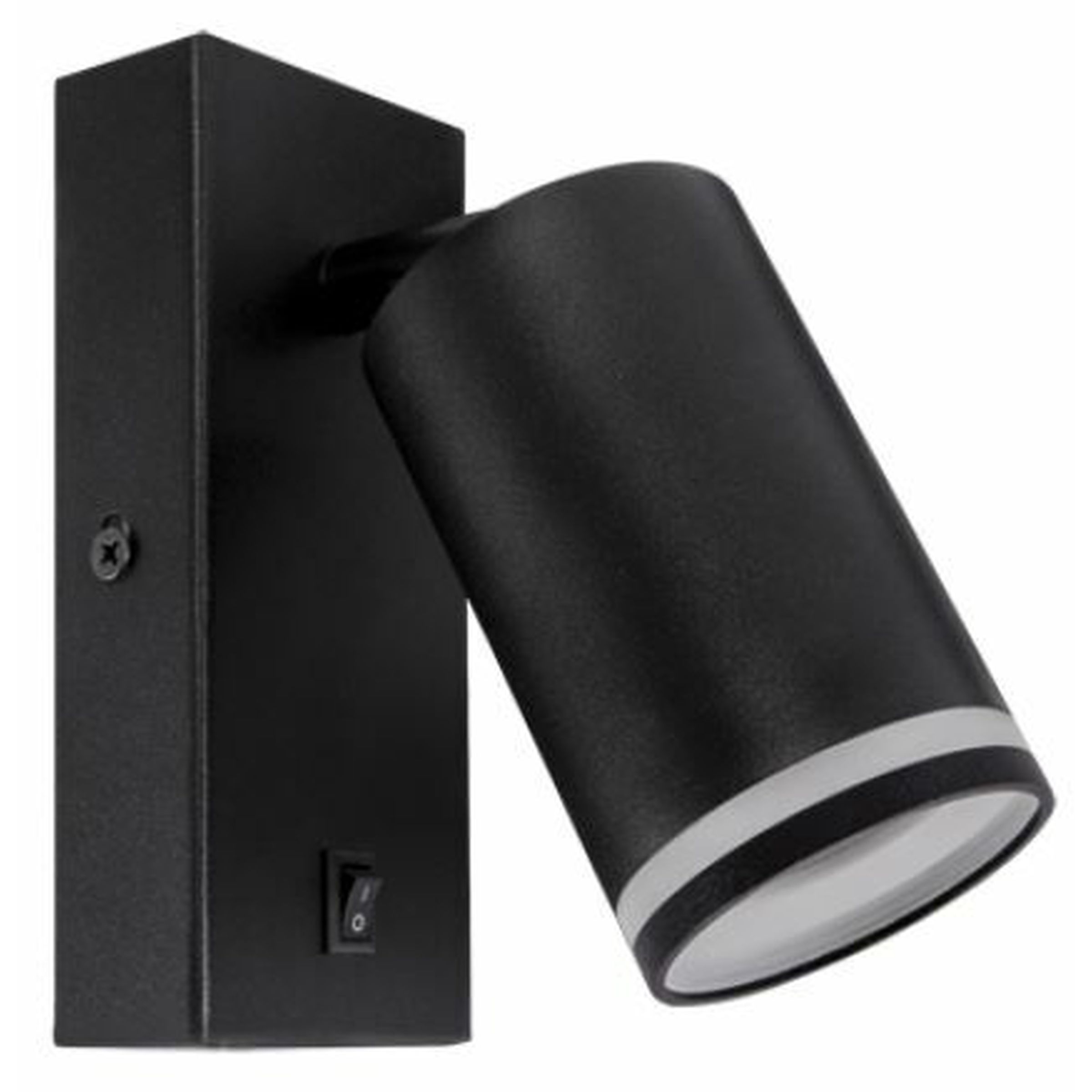 Applique murale noire ZULA GU10 avec interrupteur pour chambre à coucher