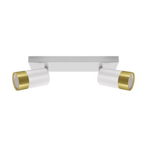 Corniche de plafond glamour PUZON 2xGU10 or blanc et doré