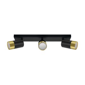 Corniche de plafond glamour PUZON 3xGU10 doré noir