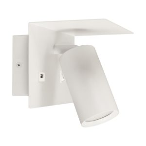 Lampe de lecture pour chambre à coucher avec étagère et port USB FONO GU10 blanche
