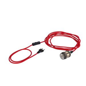 Lampe Zwis Neordic ELDAR E27 avec prise - rouge/oxydé