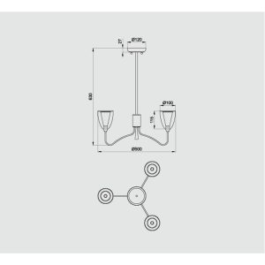 Plafonnier CAMILLO 30 avec 3 ampoules G9