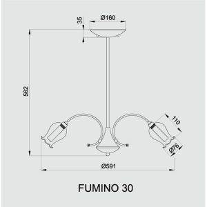Plafonnier FUMINO 30 avec 3 ampoules G9