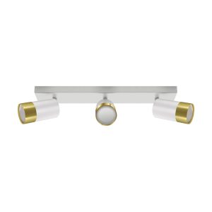Plafonnier glamour PUZON 3xGU10 or blanc et doré