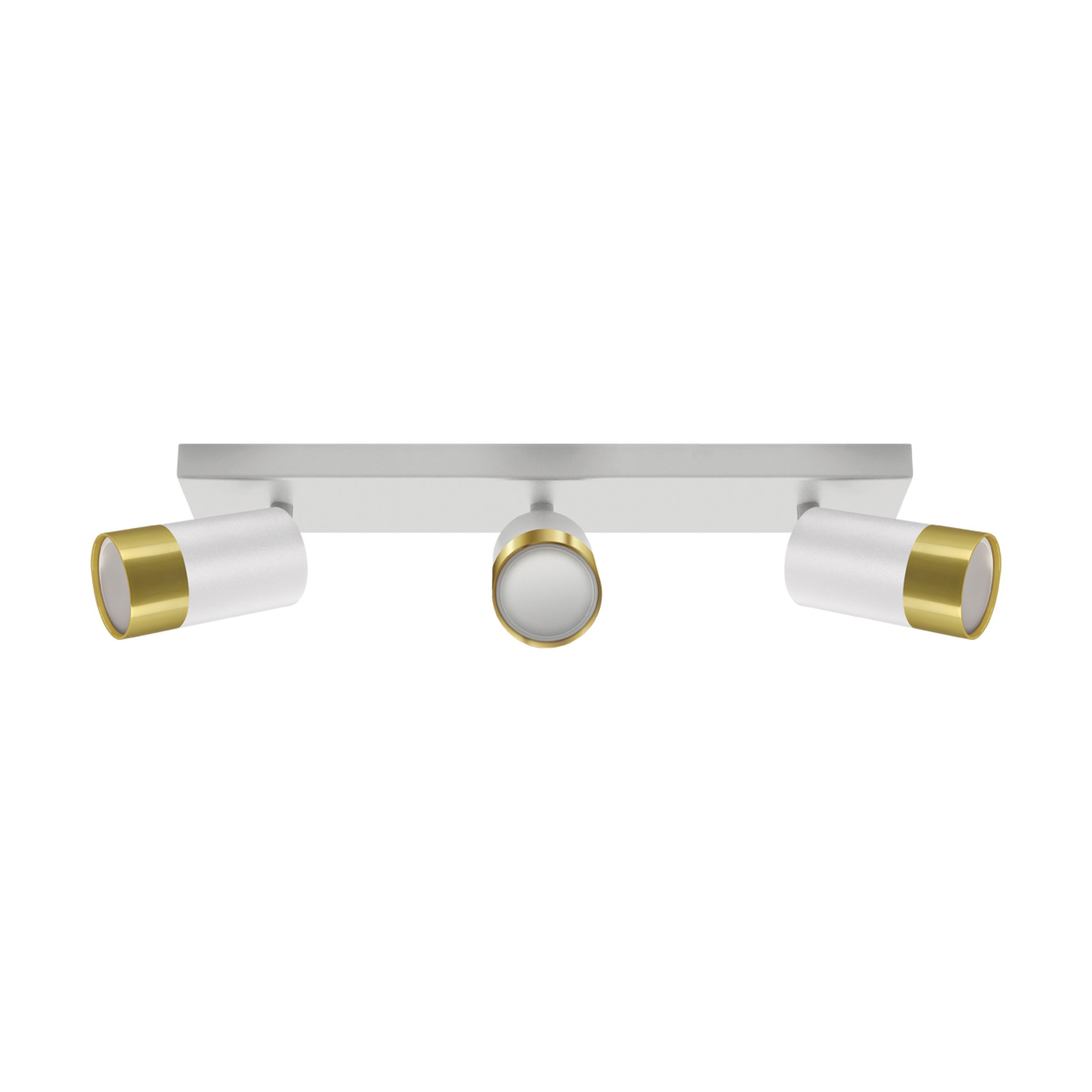 Plafonnier glamour PUZON 3xGU10 or blanc et doré