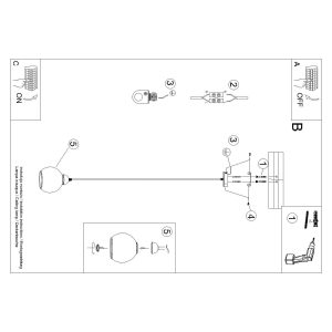 Suspension ALINO E27 - noir/fumé