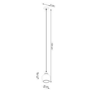 Suspension ALINO E27 - noir/fumé