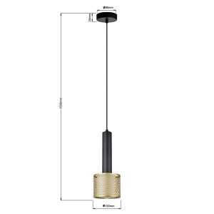 Suspension AMO E27 - noir/doré