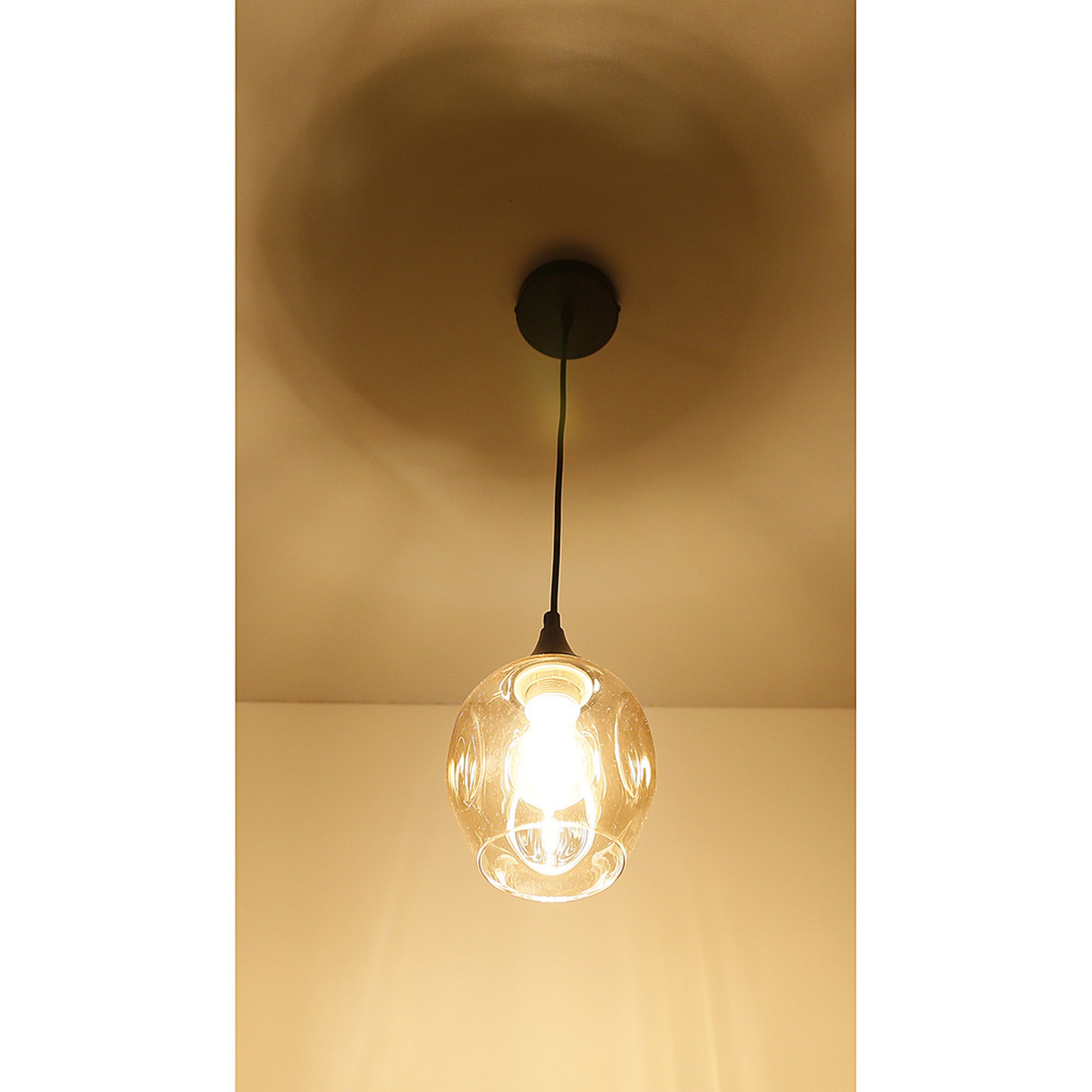 Suspension ASPA E27 - noir/ambre
