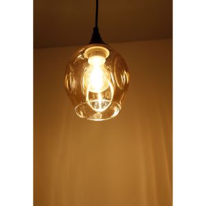 Suspension ASPA E27 - noir/ambre