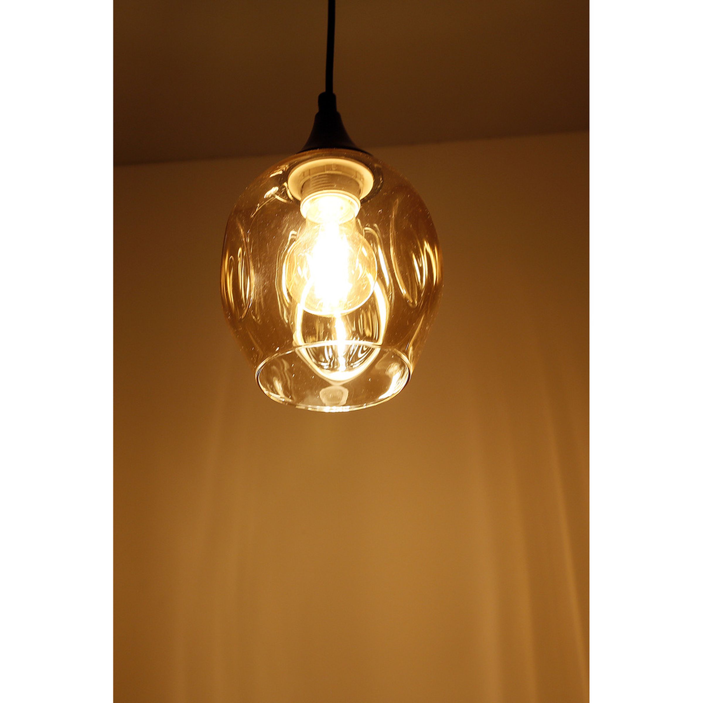 Suspension ASPA E27 - noir/ambre